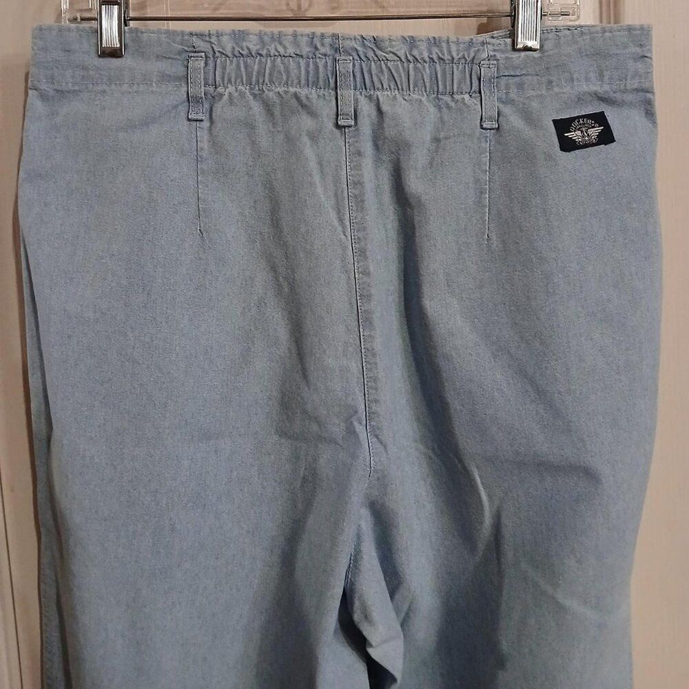 Vintage 90s USA Made Pleated Light Wash Denim Dockers Barrel Leg Baggy Jeans 16 - Picture 4 of 5